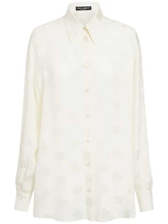 Dolce&amp;Gabbana   Monogram jacquard silk shirt 