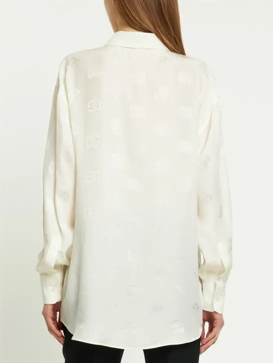 Dolce&amp;Gabbana   Monogram jacquard silk shirt 