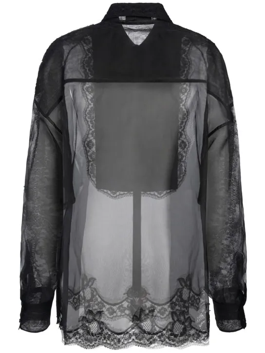 Dolce&amp;Gabbana   Silk blend organza &amp; lace shirt 