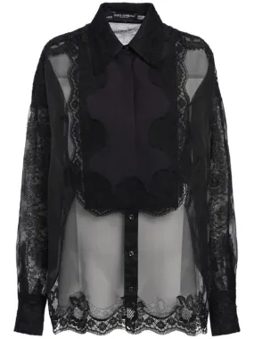 Dolce&amp;Gabbana   Silk blend organza &amp; lace shirt 