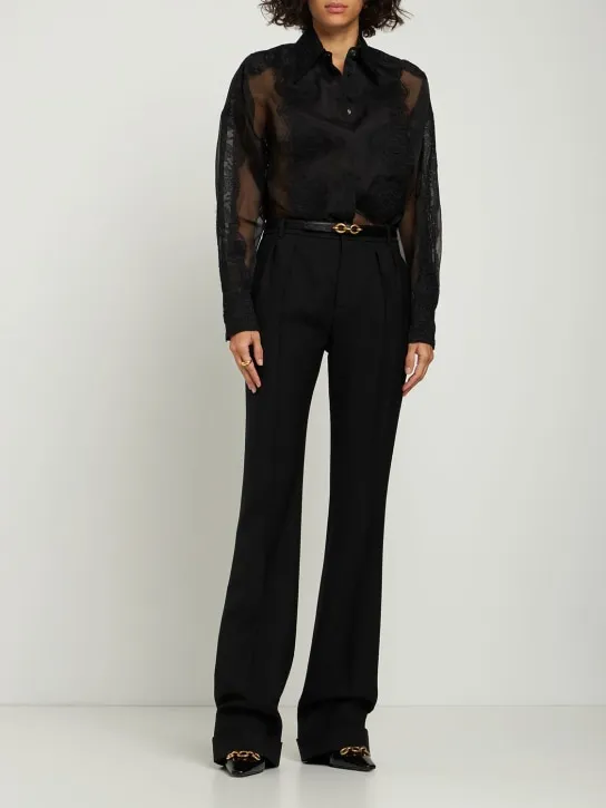 Dolce&amp;Gabbana   Silk blend organza &amp; lace shirt 
