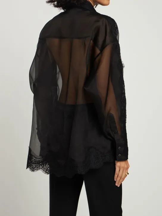 Dolce&amp;Gabbana   Silk blend organza &amp; lace shirt 