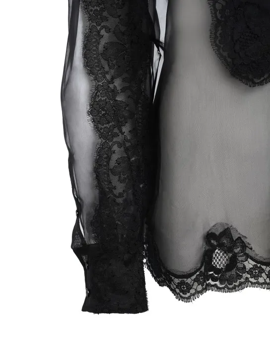 Dolce&amp;Gabbana   Silk blend organza &amp; lace shirt 