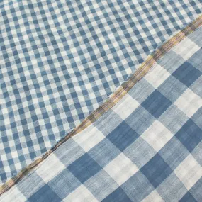 Double Gauze - Reversible - Denim Blue Gingham