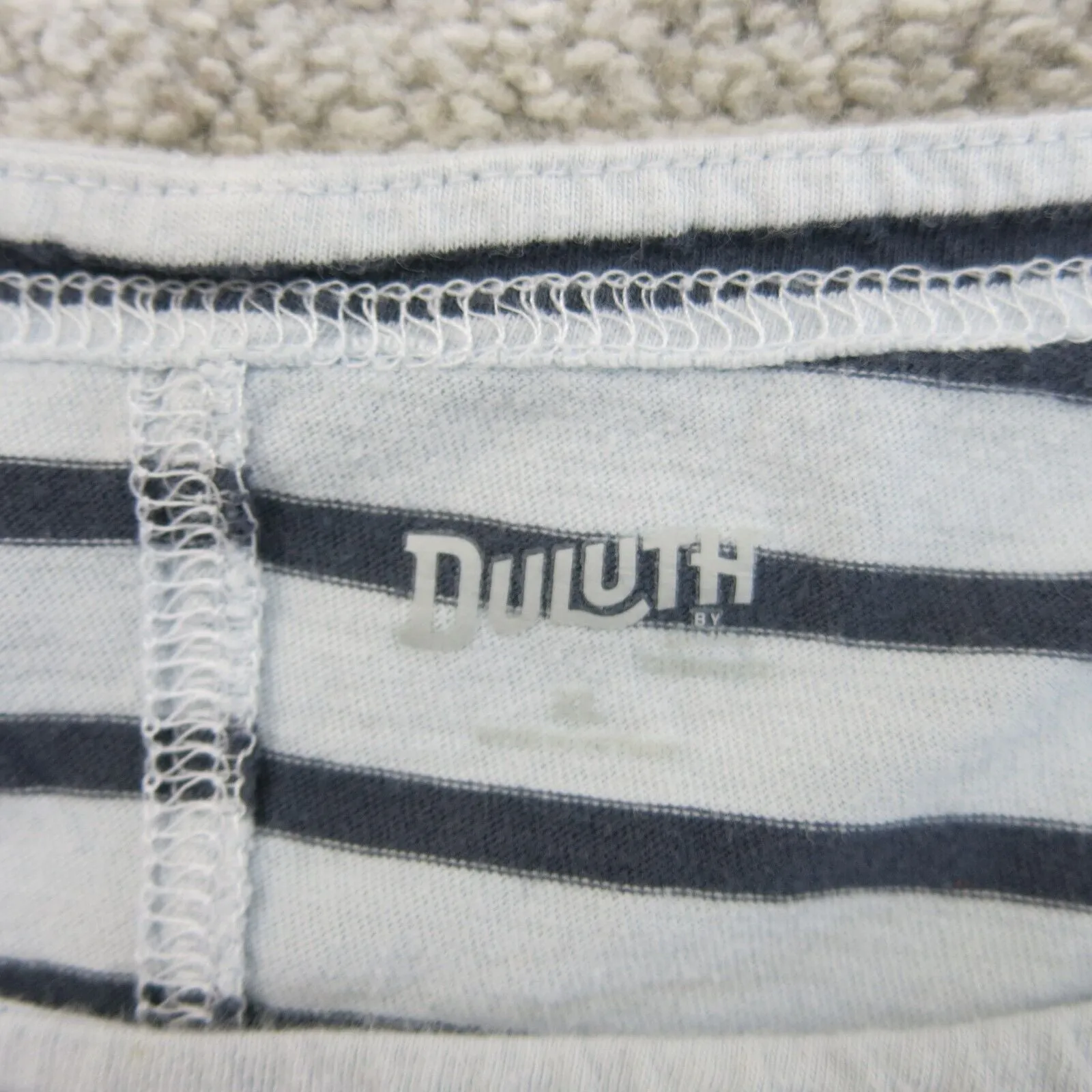 Duluth Shirt Womens XL Blue White T Shirt Top Long Sleeve Crew Neck