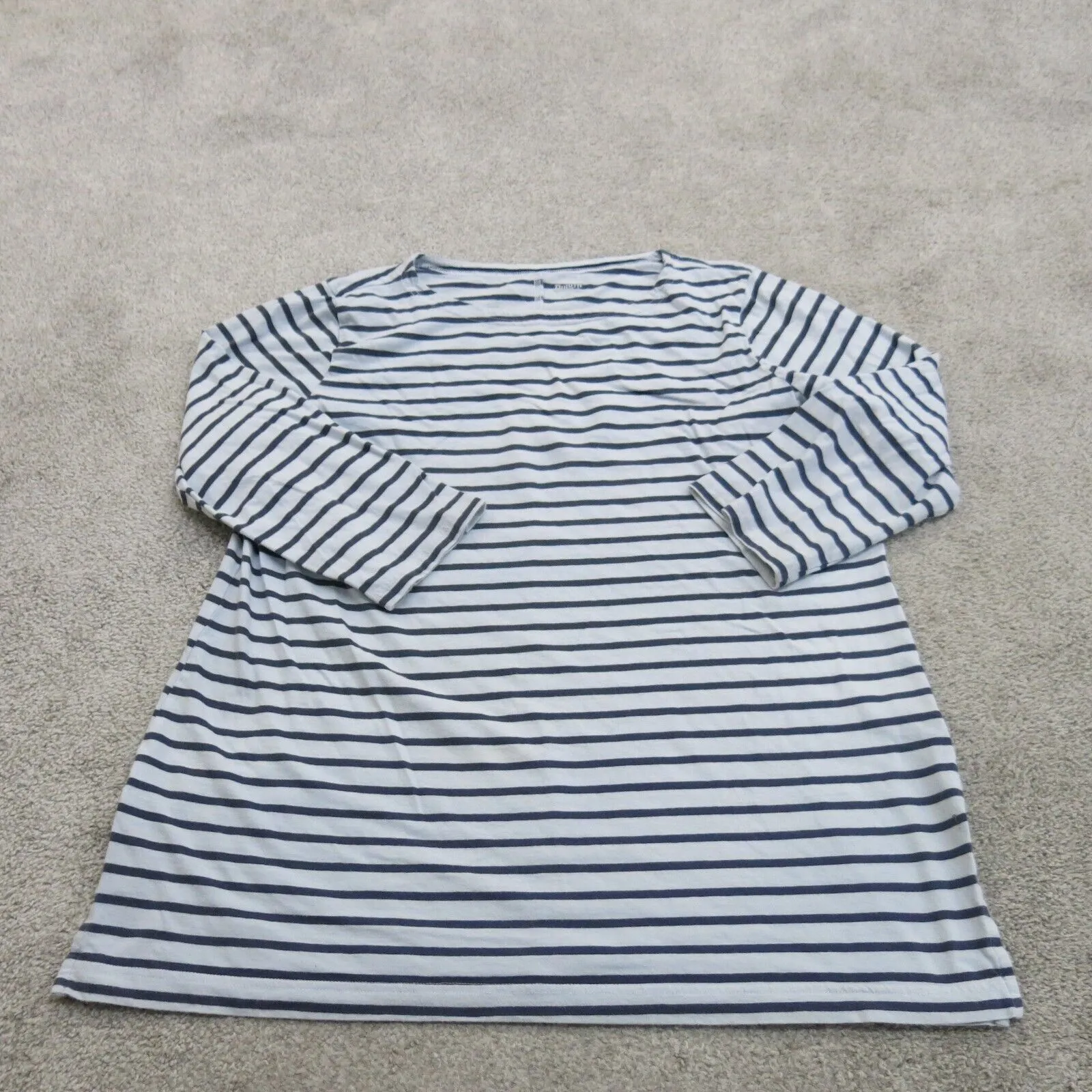 Duluth Shirt Womens XL Blue White T Shirt Top Long Sleeve Crew Neck