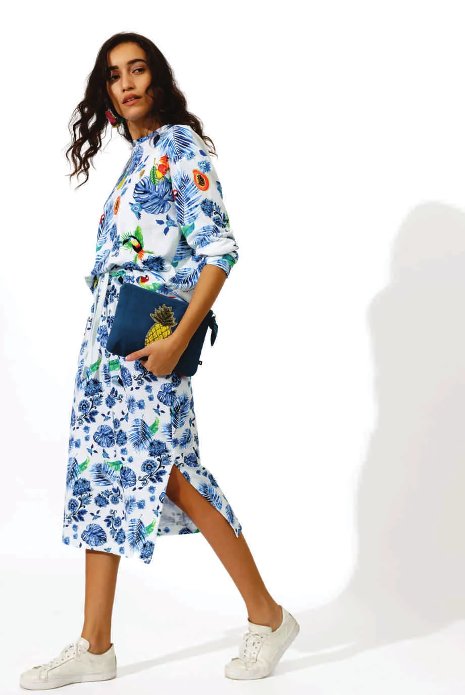 Emily Lovelock White Bird Floral Sweatshirt