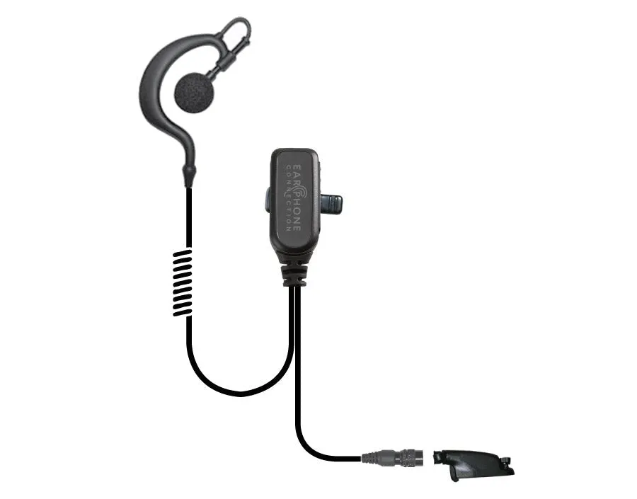 EP334EC Falcon Easy-Connect Traditional Earhook Lapel Microphone with PTT button and "Easy-Connect" Adapter