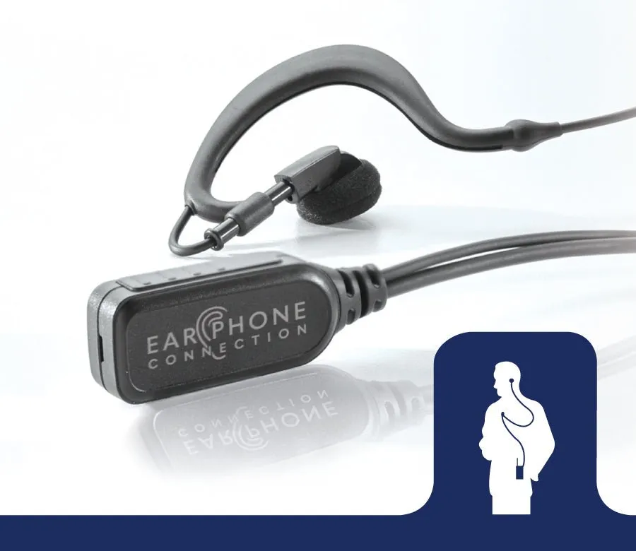 EP334EC Falcon Easy-Connect Traditional Earhook Lapel Microphone with PTT button and "Easy-Connect" Adapter