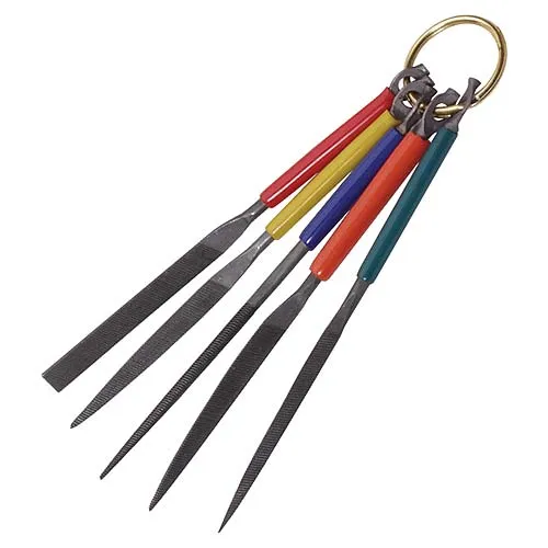 Five Piece Mini Needle File Set On Key Ring 4 Inch