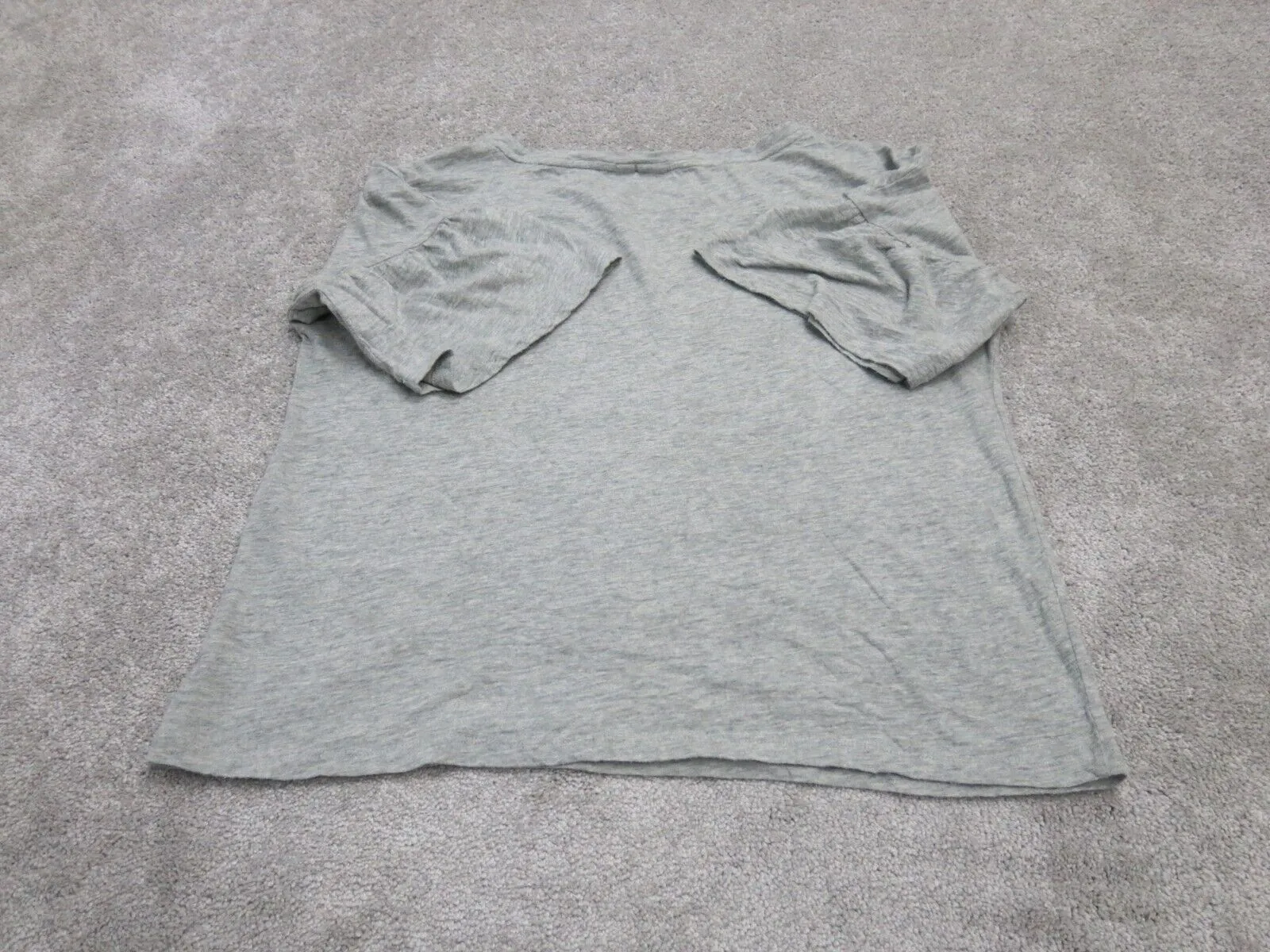 Gap Womens T Shirt Top Round Neck Flare Sleeve Logo Hither Gray Size Medium