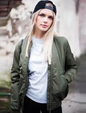 Georgie Zip Up Bomber Jacket in Khaki  - Tokyo Laundry
