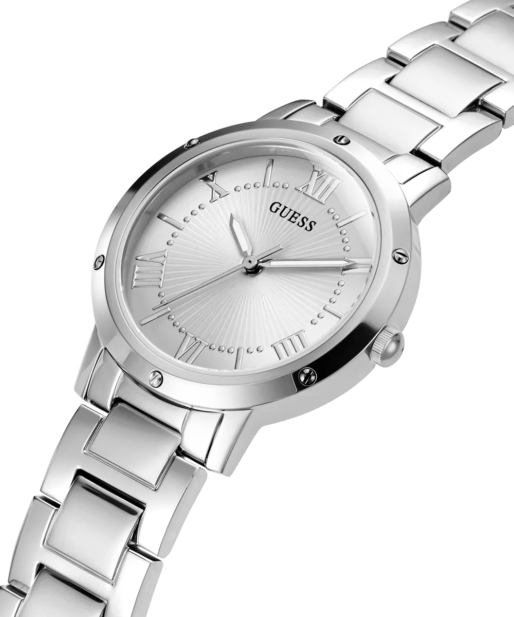 GUESS Ladies Silver Tone Analog Watch