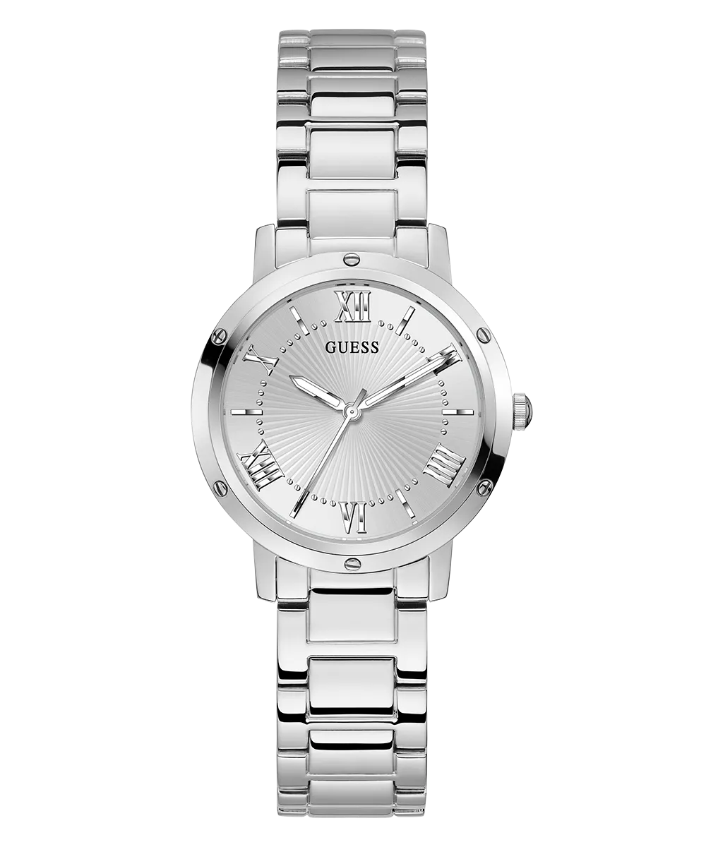 GUESS Ladies Silver Tone Analog Watch