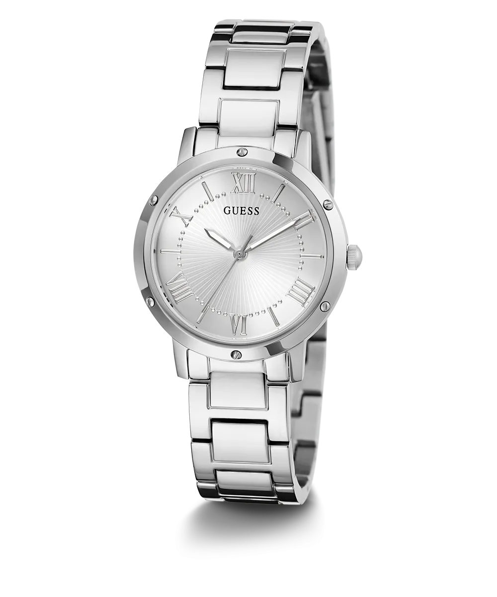 GUESS Ladies Silver Tone Analog Watch