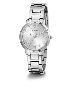GUESS Ladies Silver Tone Analog Watch