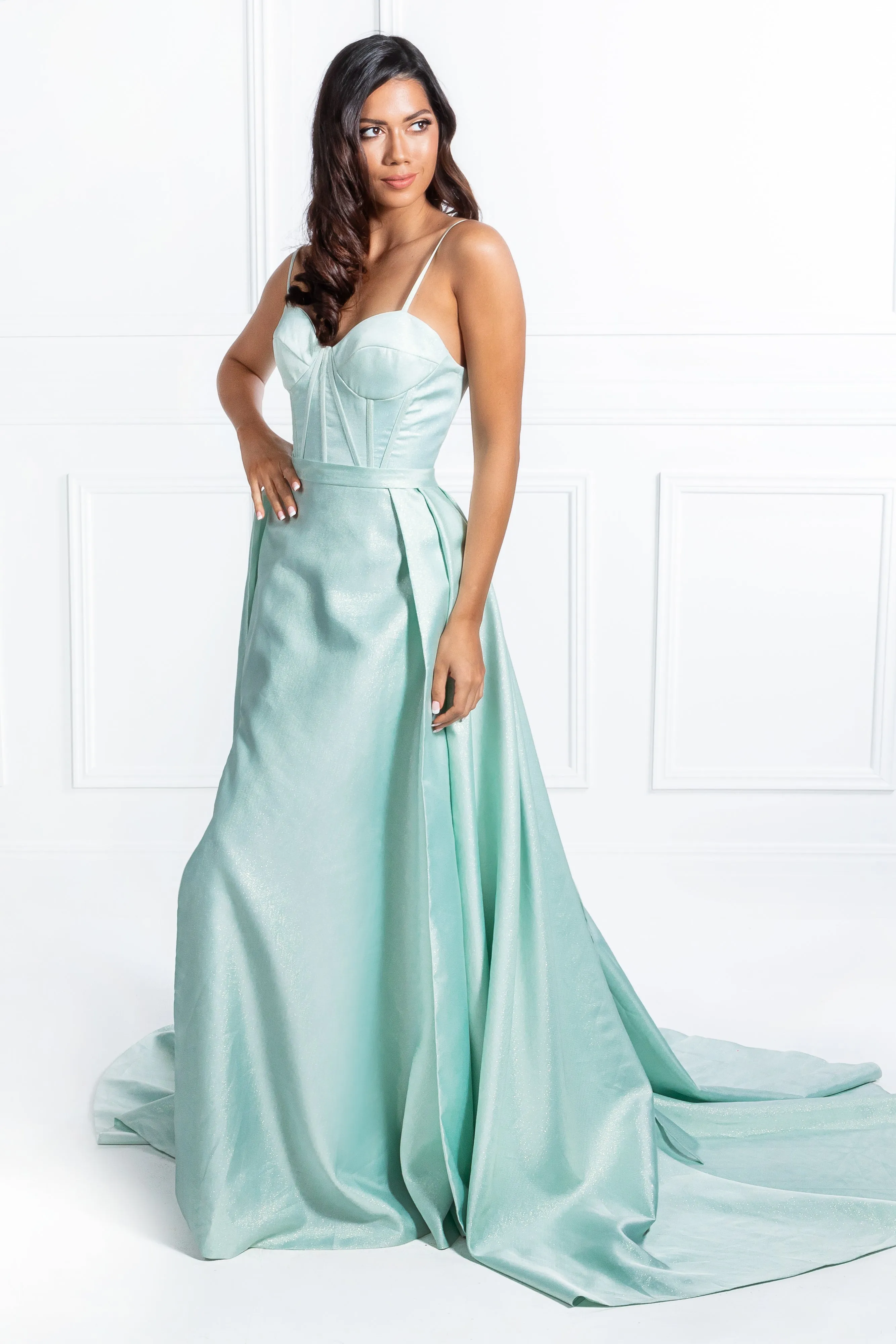 Honey Couture TORI Pastel Green Formal Dress