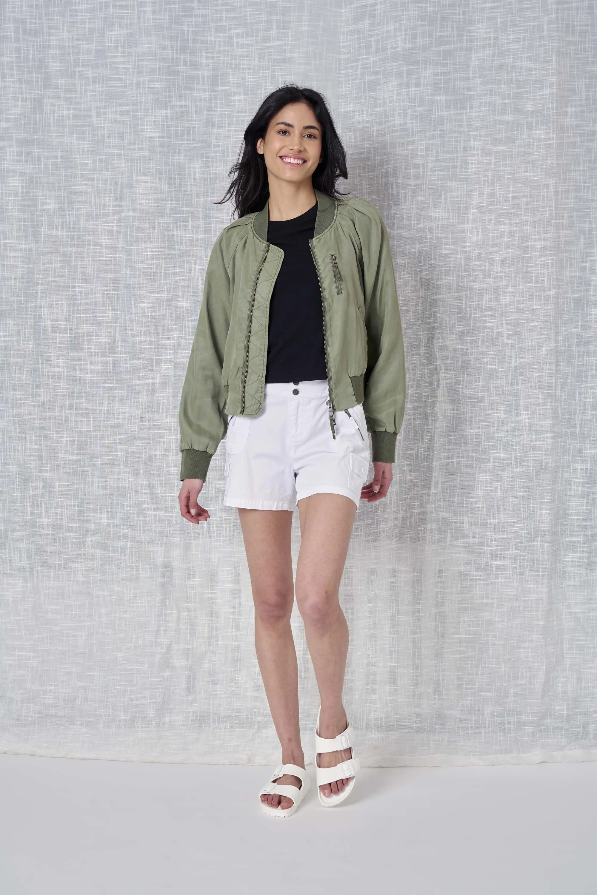 Josiah Solid Twill Bomber Jacket