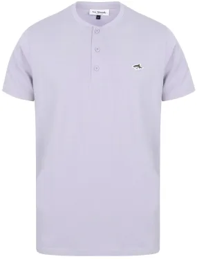 Kingshold Cotton Jersey Henley T-Shirt in Languid Lavender - Le Shark