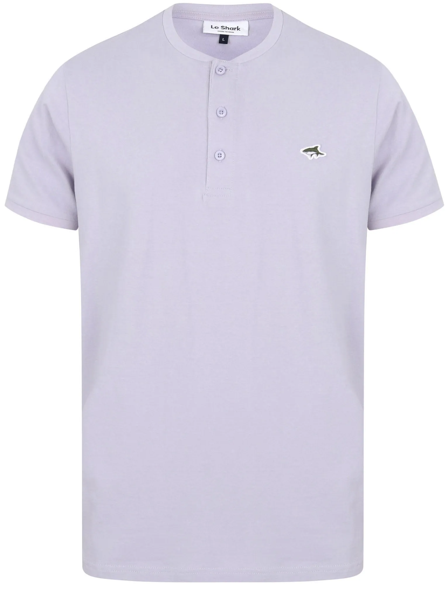 Kingshold Cotton Jersey Henley T-Shirt in Languid Lavender - Le Shark