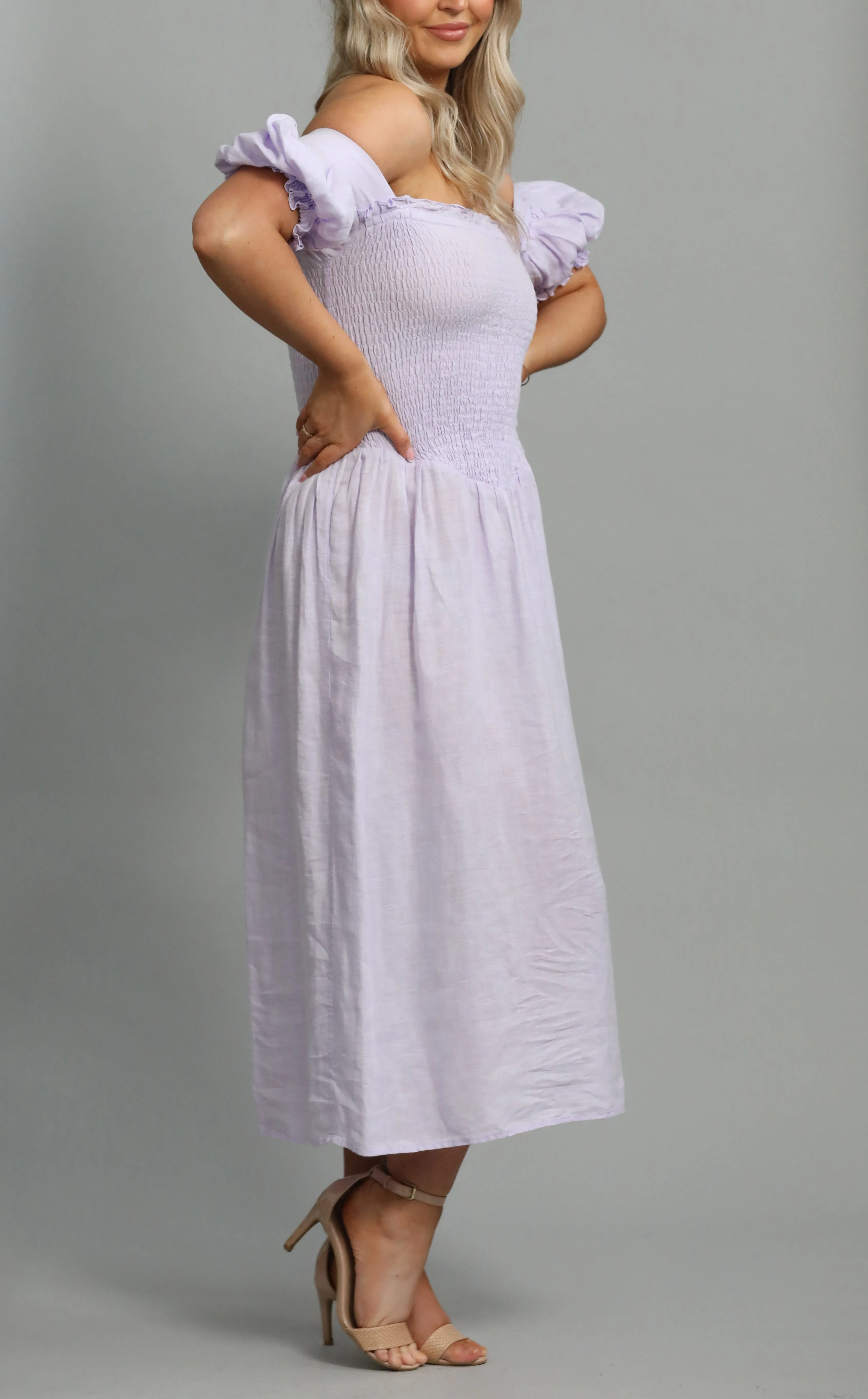 Lilac Linen Dress