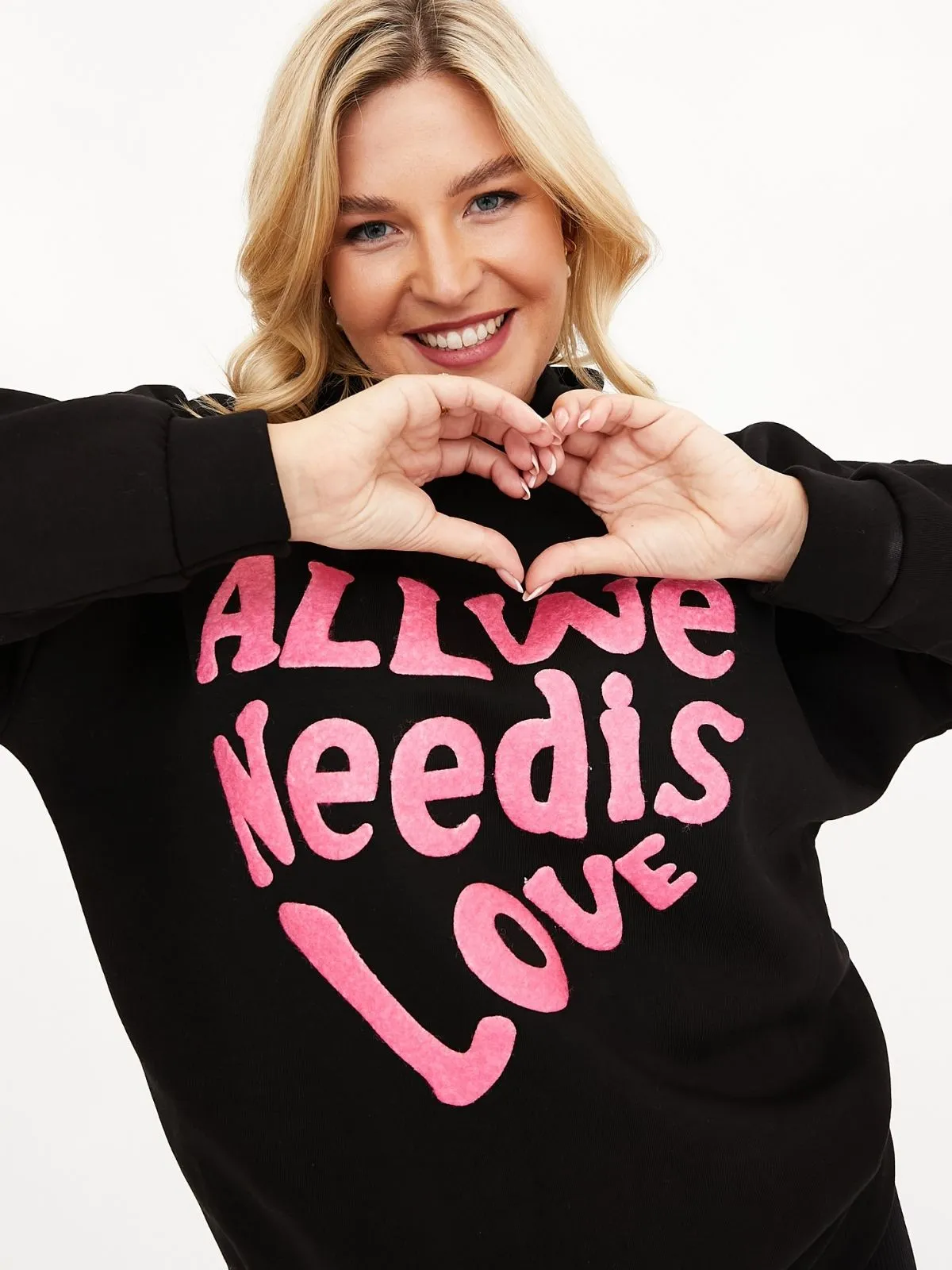 Love Lyric Hoodie / Black & Pink