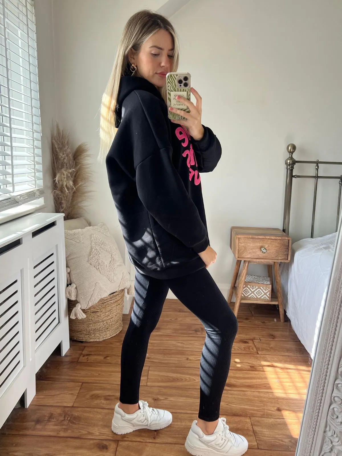 Love Lyric Hoodie / Black & Pink