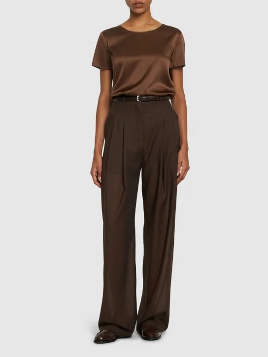 Max Mara   Cortona silk satin t-shirt top 