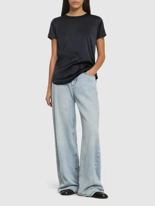 Max Mara   Cortona silk satin t-shirt top 