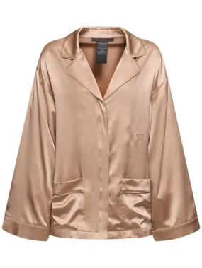 Max Mara   Silk satin wide sleeve shirt 