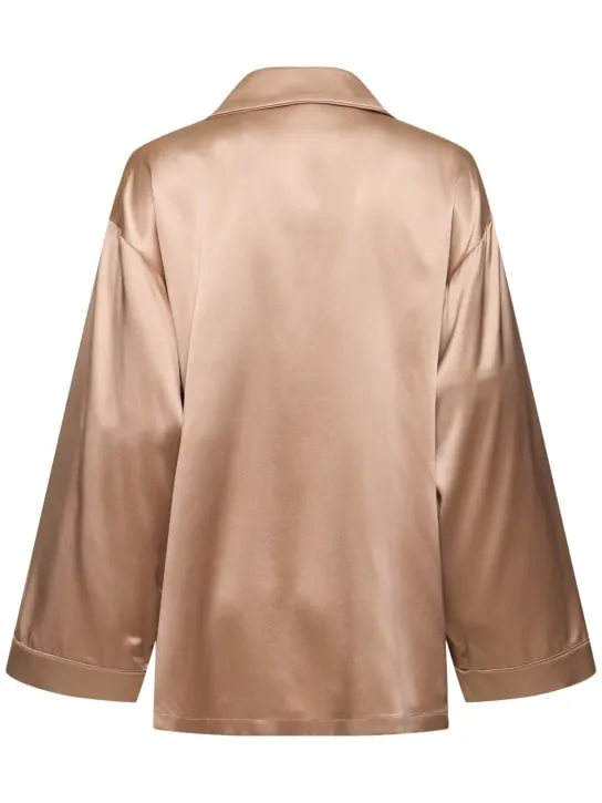 Max Mara   Silk satin wide sleeve shirt 