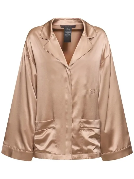 Max Mara   Silk satin wide sleeve shirt 