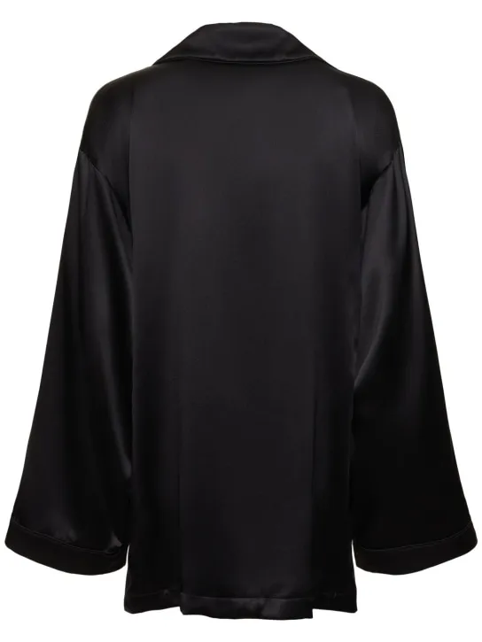 Max Mara   Vasaio silk satin wide sleeve shirt 