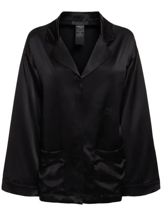 Max Mara   Vasaio silk satin wide sleeve shirt 