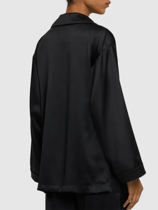 Max Mara   Vasaio silk satin wide sleeve shirt 