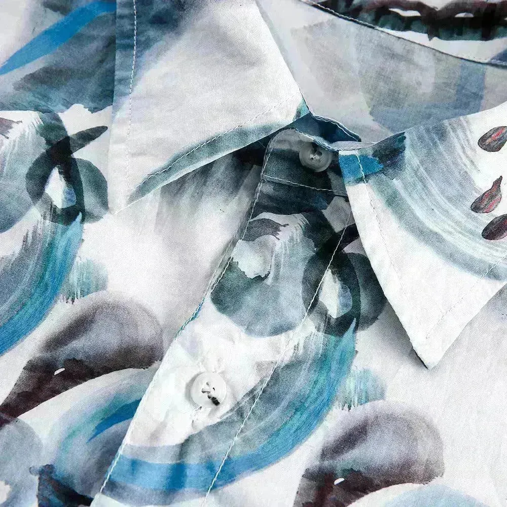 Men's Full Printed Graffiti Printing Shirt