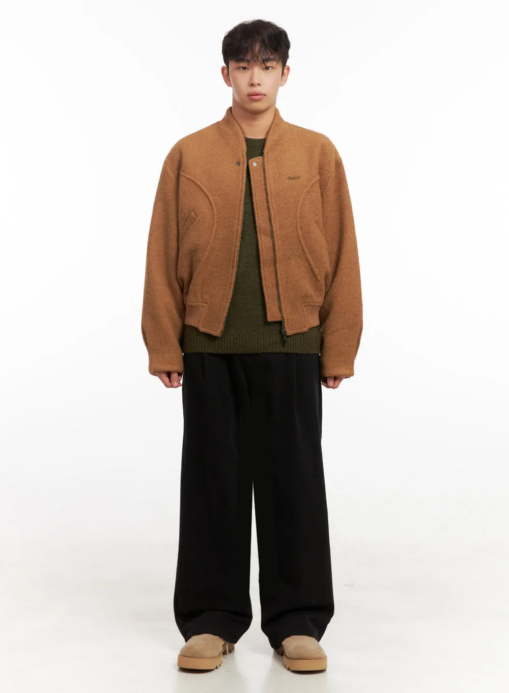 Men's Knitted Bomber Jacket ID427