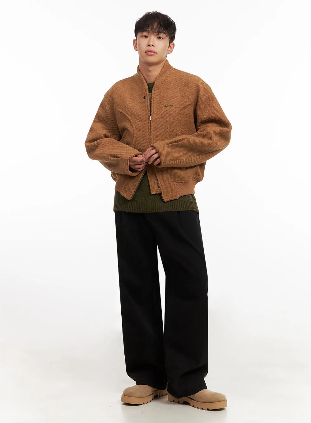 Men's Knitted Bomber Jacket ID427