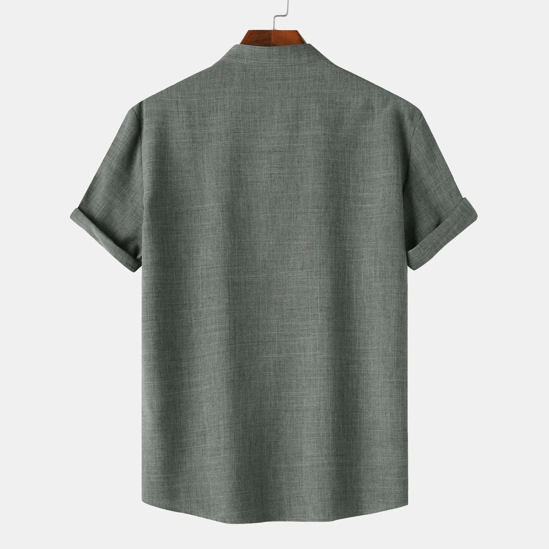 Men's Solid Color Short Sleeve Shirt