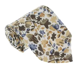 Missoni U1444 Cream/Olive Floral Pure Silk Tie