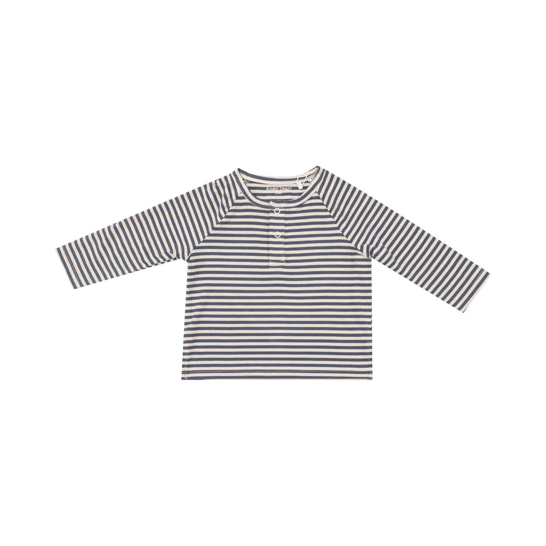 Navy/Oat Stripe Henley
