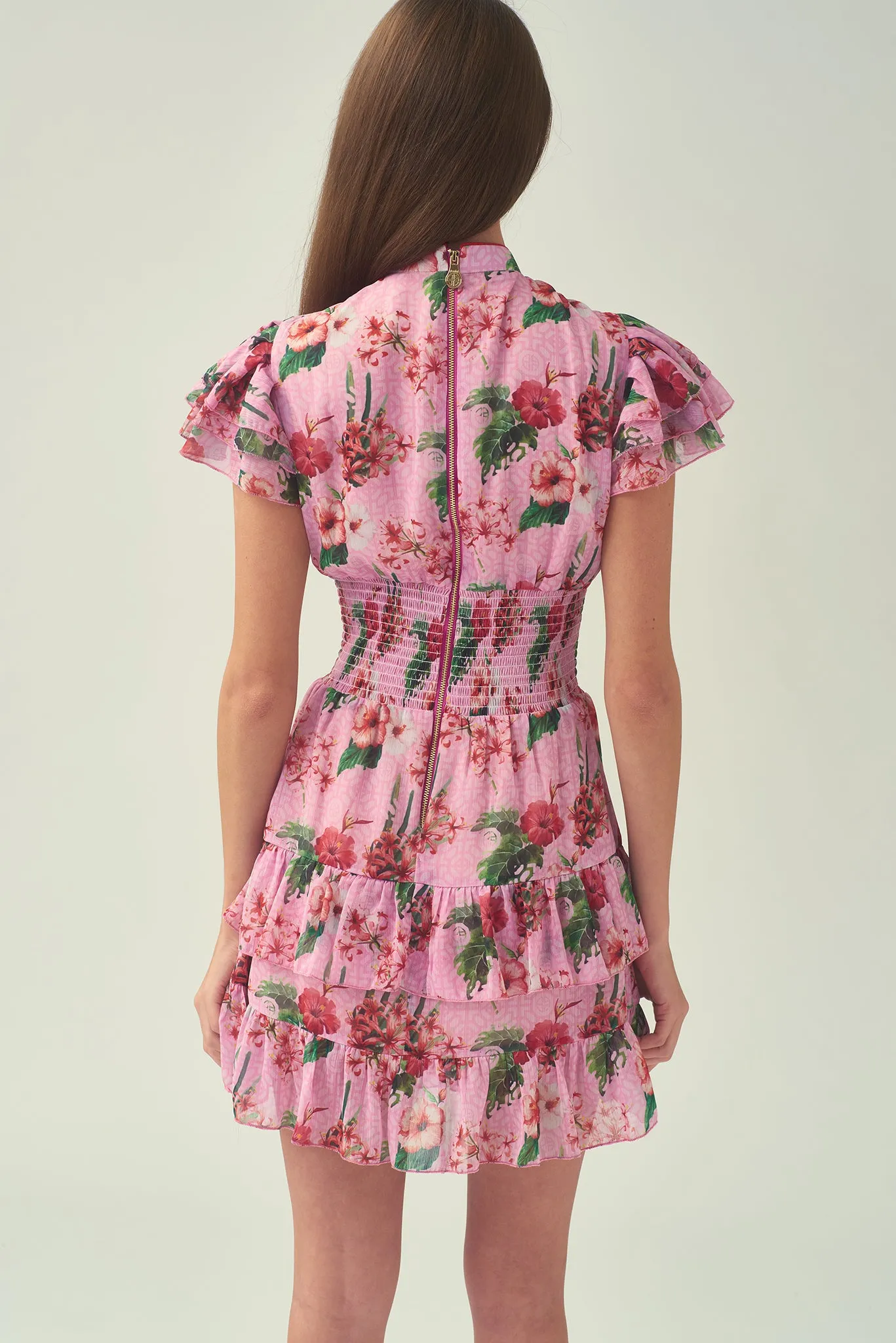 NICOLE Frill Tiered Dress (Red)