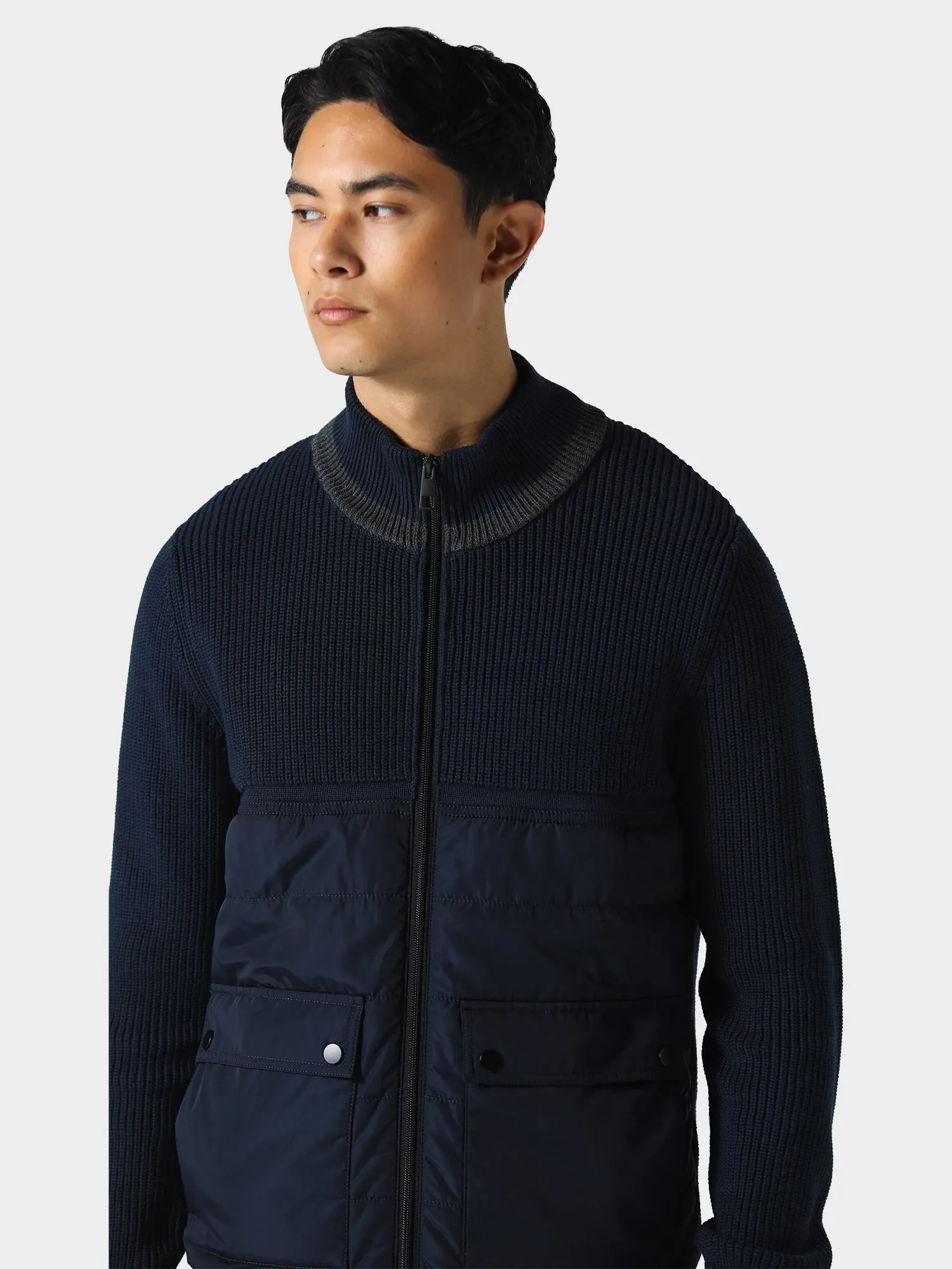 Police Chetal Full Zip Cardi-Jacket - Navy