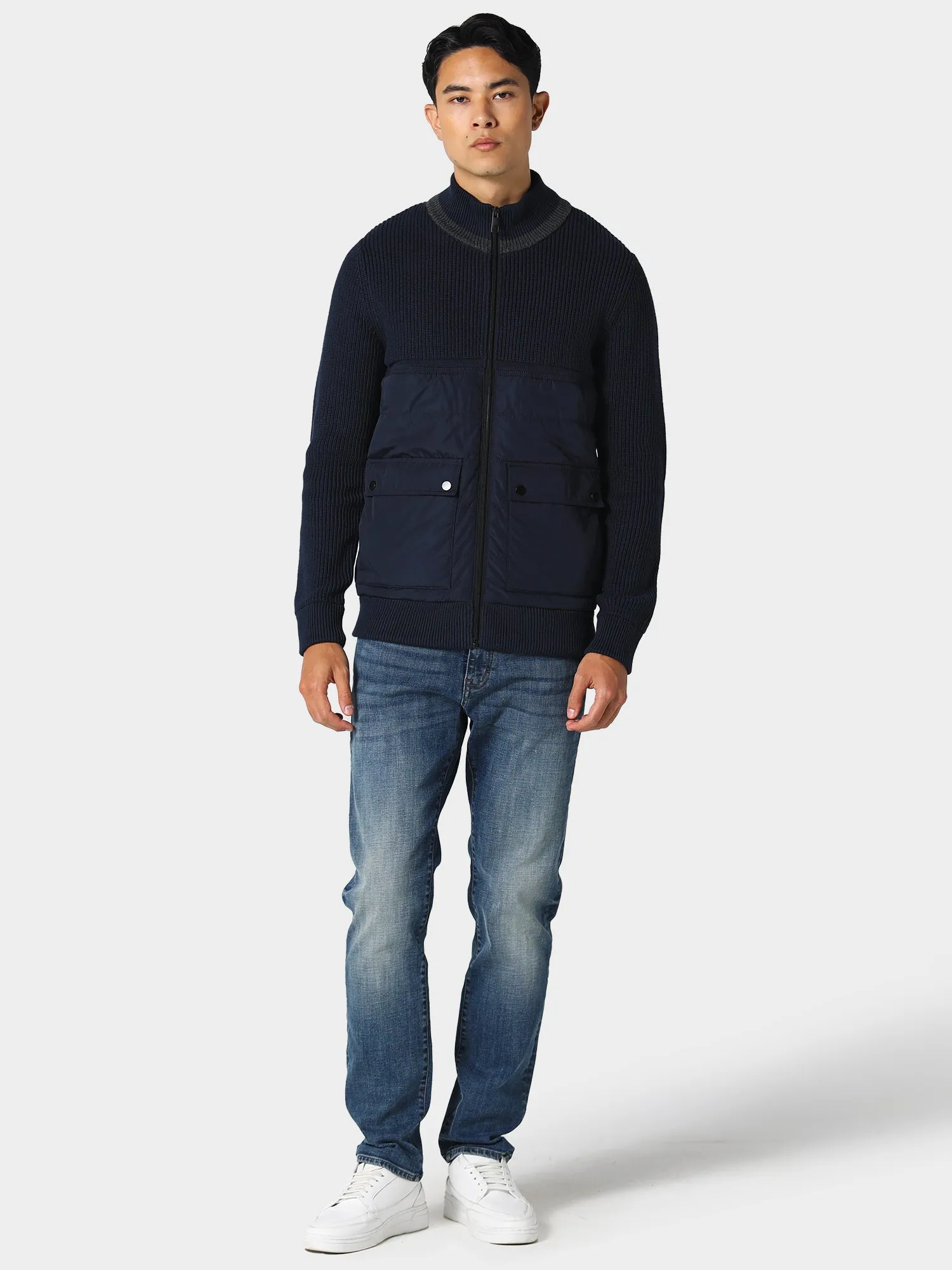 Police Chetal Full Zip Cardi-Jacket - Navy