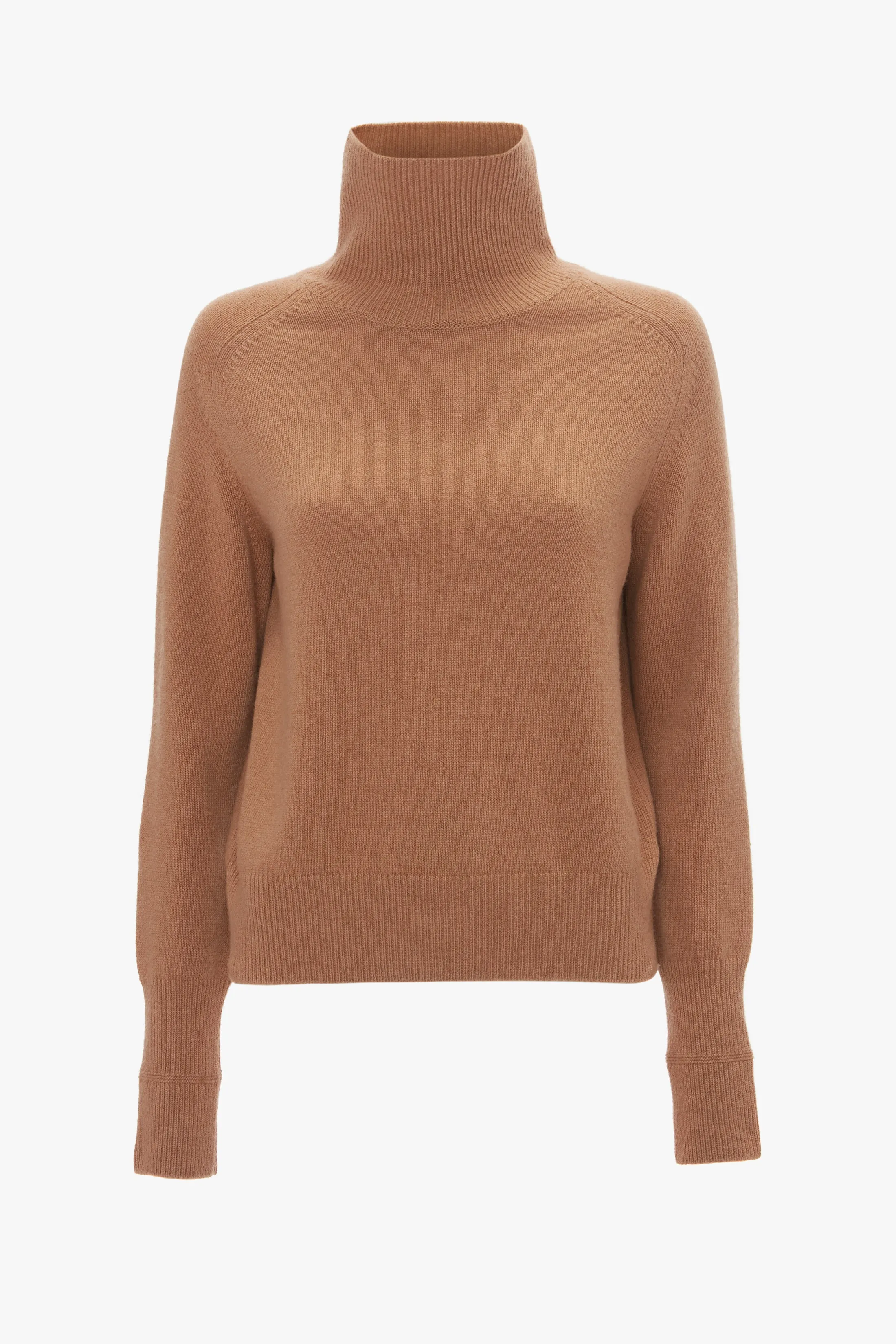 Polo Neck Jumper In Tobacco