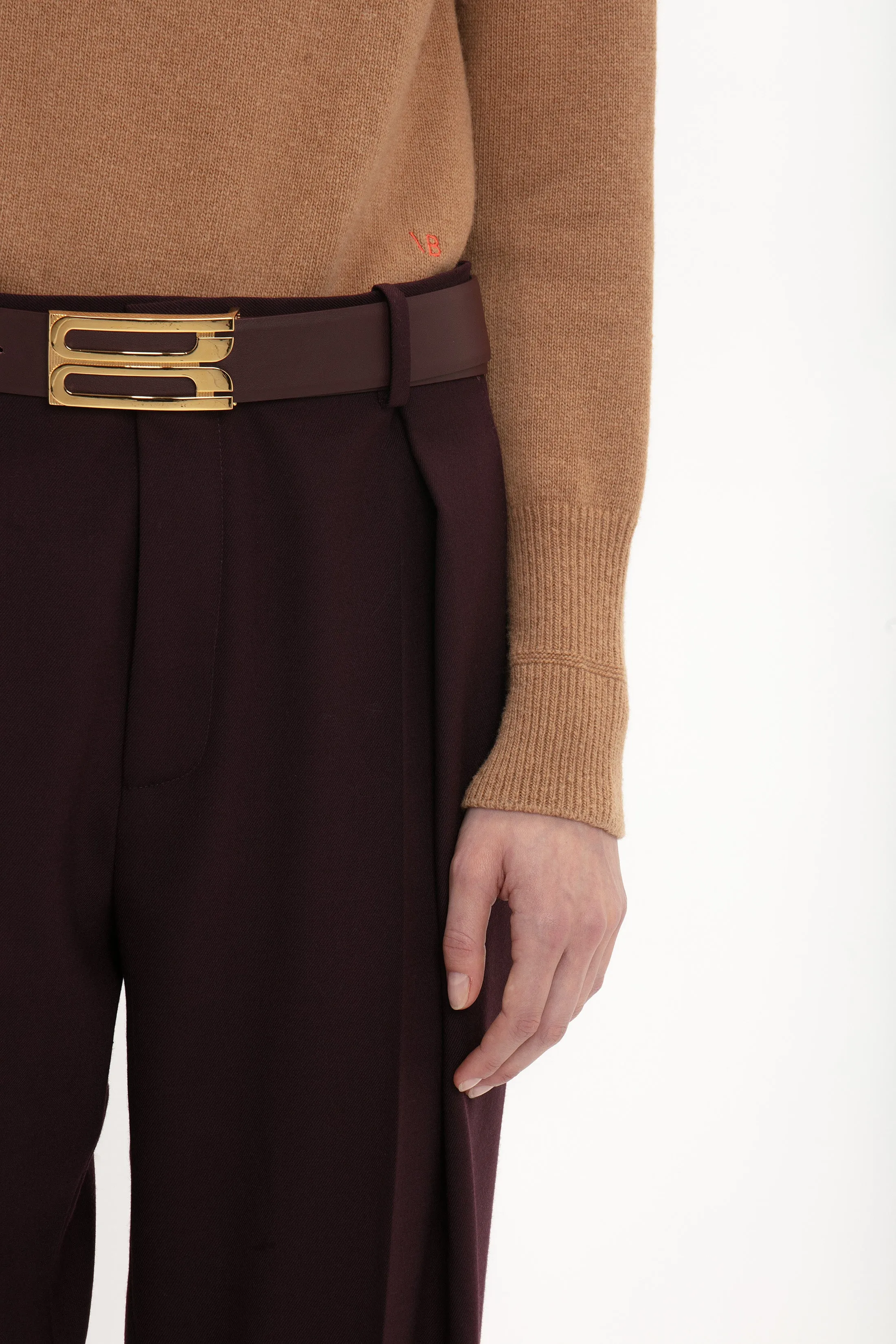 Polo Neck Jumper In Tobacco