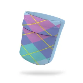 Purple and Blue Argyle Fashion and Light Blue Wicking Armband 6.22" Height