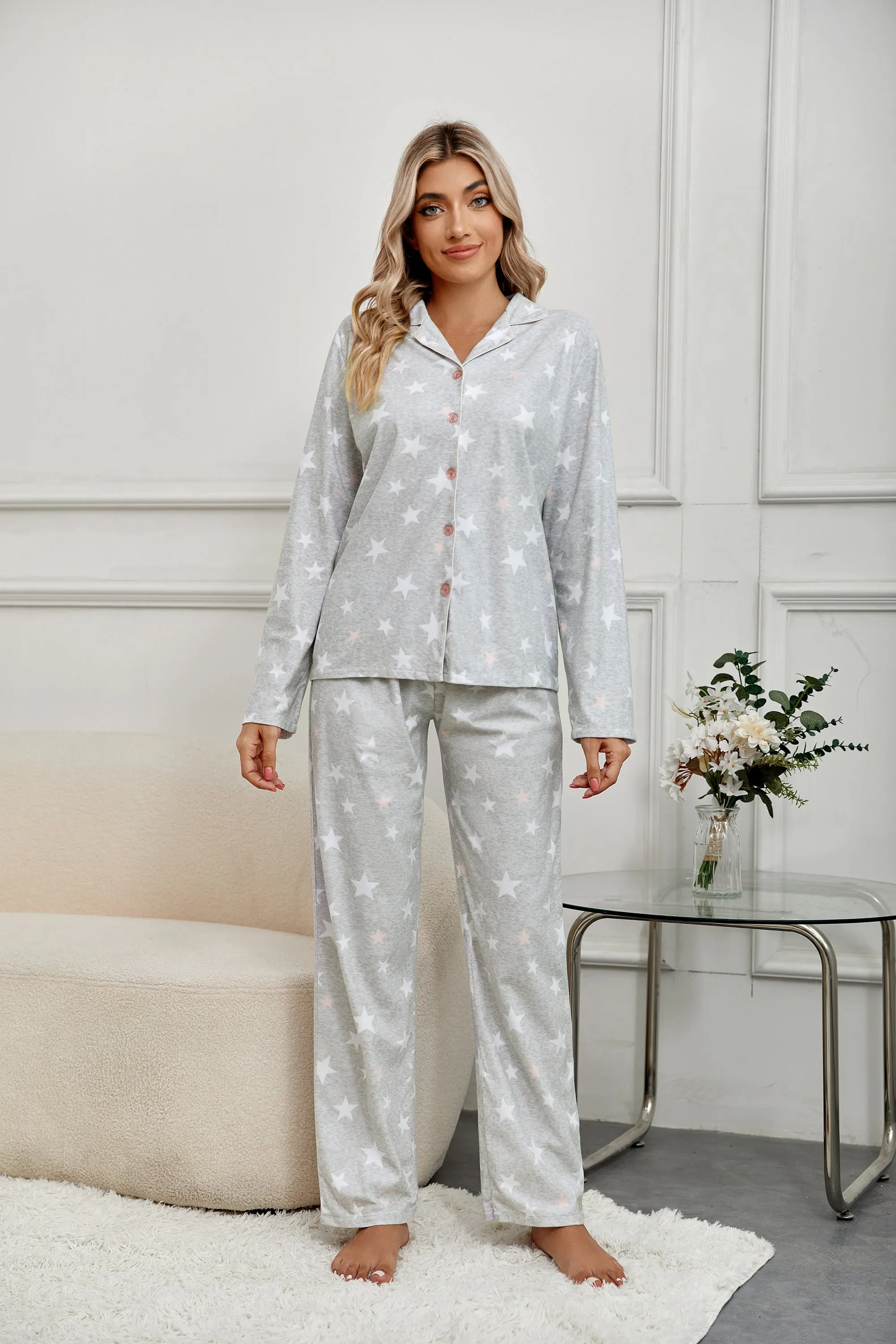 Richie House Women's Printed Flannel Two-Piece Set Pajama Size S-XL RHW2843