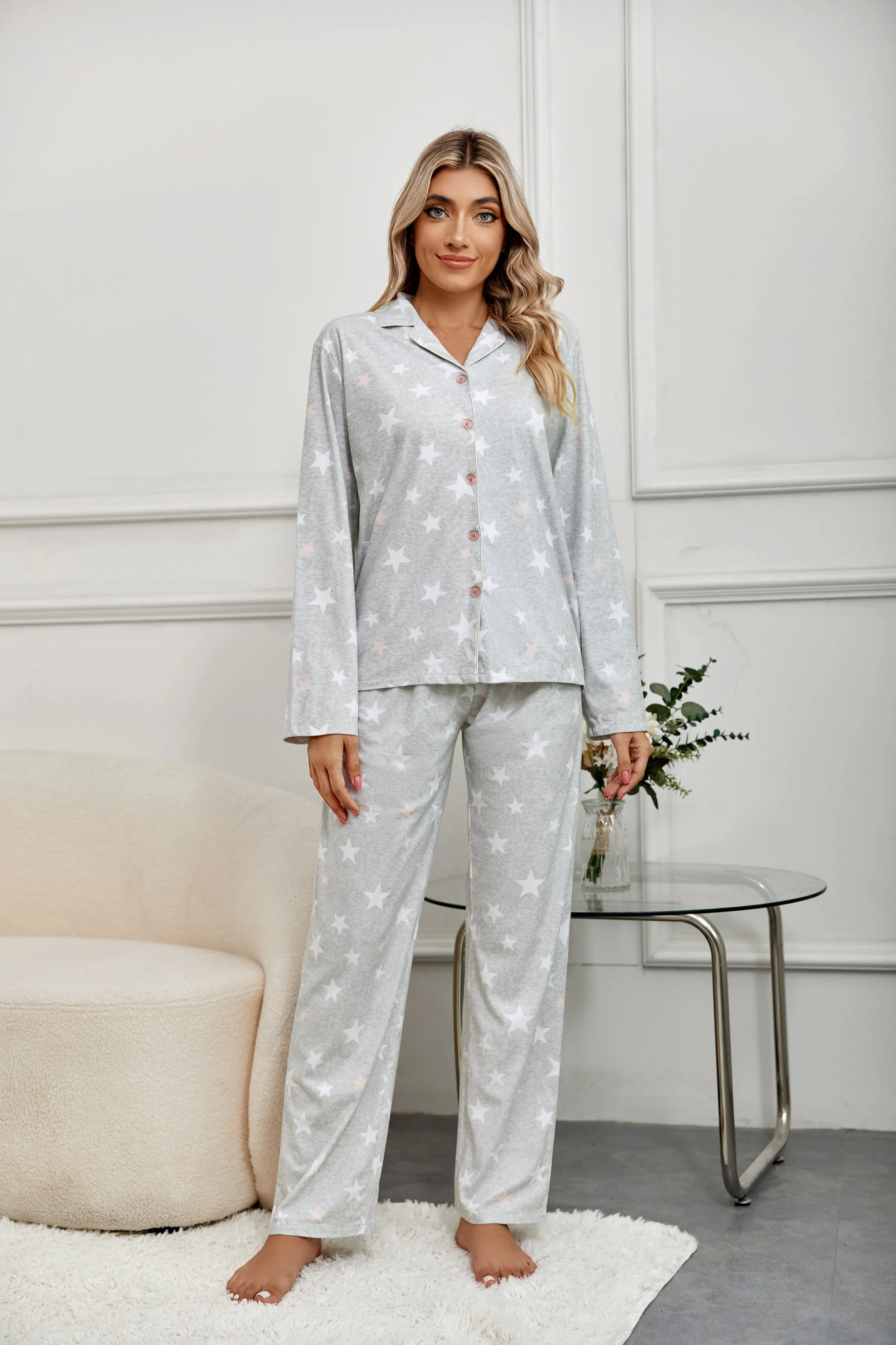 Richie House Women's Printed Flannel Two-Piece Set Pajama Size S-XL RHW2843