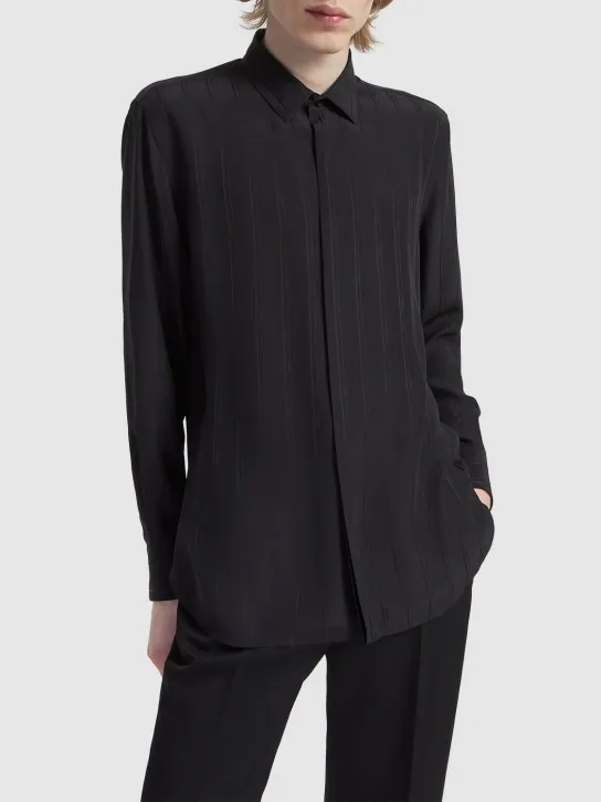 Saint Laurent   Cassandre striped silk shirt 